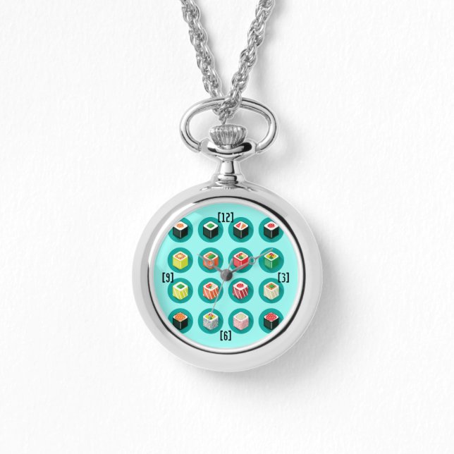 Niedliches japanisches Sushi-Lebensmitteldesign Armbanduhr (Vorderseite)