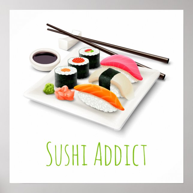 Niedliches japanisches Sushi Poster (Vorne)
