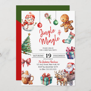 Niedliches Jingle & Mingle Party Einladung