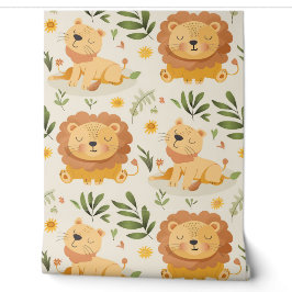 Niedliches Jungle Lion Baby Kinderzimmer Tapete