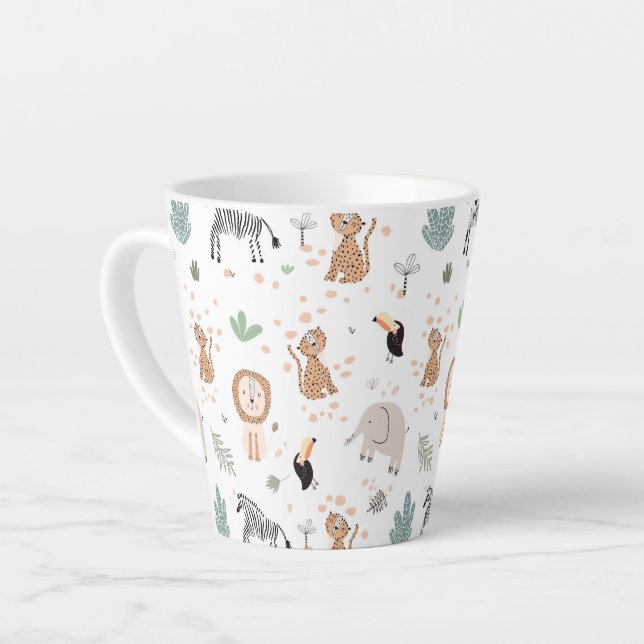 Niedliches Jungle-Regenwald-Muster Milchtasse (Linke Ecke)