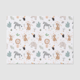 Niedliches Jungle-Regenwald-Muster Seidenpapier