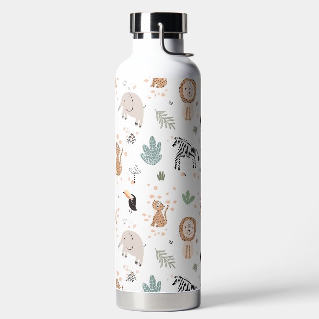 Niedliches Jungle-Regenwald-Muster Trinkflasche (links)