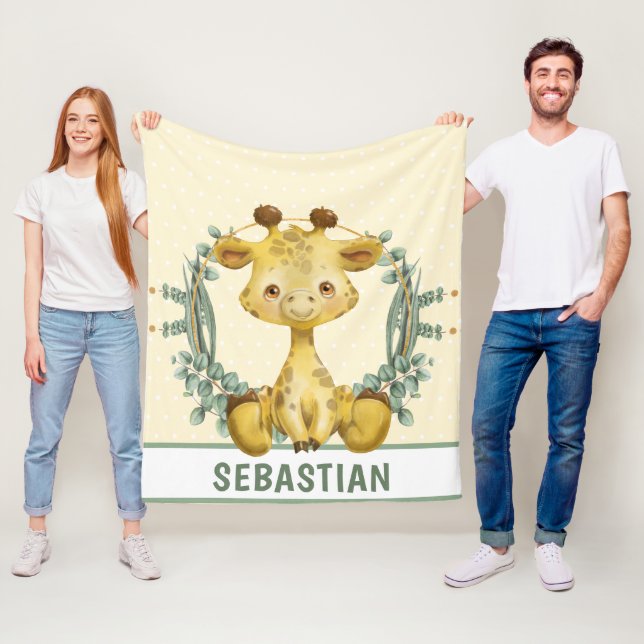 Niedliches Jungle Safari Giraffe Baby Kinderzimmer Fleecedecke (Beispiel)