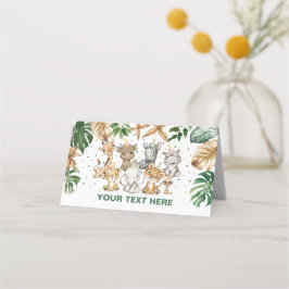Niedliches Jungle Safari Party Tiere Wild Einen Ge Platzkarte