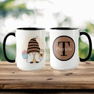 niedliches Kaffeegnom hinzufügen Tasse