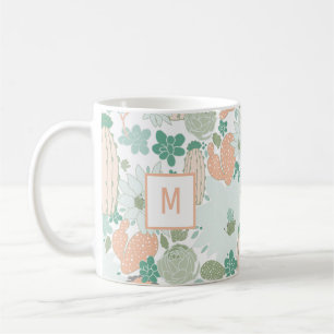 Niedliches Kaktus-Korallengrabmuster Kaffeetasse