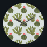 Niedliches Kaktus-Muster Llamarama Sammlungs-| Große Wanduhr<br><div class="desc">Genießen Sie dieses neue kreative niedliche Kaktusmuster auf einem Produkt- oder wallartstück,  um der Welt um Sie zu erhöhen und hinzuzufügen. Künstler: Victoria Borges</div>