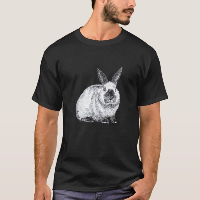 Niedliches kalifornisches Rex Bunny Rabbit Zeichne T-Shirt (Vorderseite)