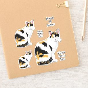 Niedliches Kaliko-Katzen-Aufkleber-Set Aufkleber