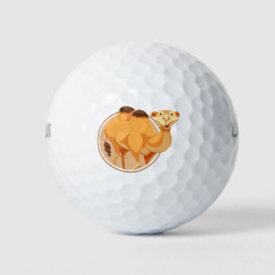 Niedliches Kamel im Kreis Golfball
