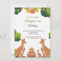 Niedliches Kangaroo Party Geburtstagseinladung