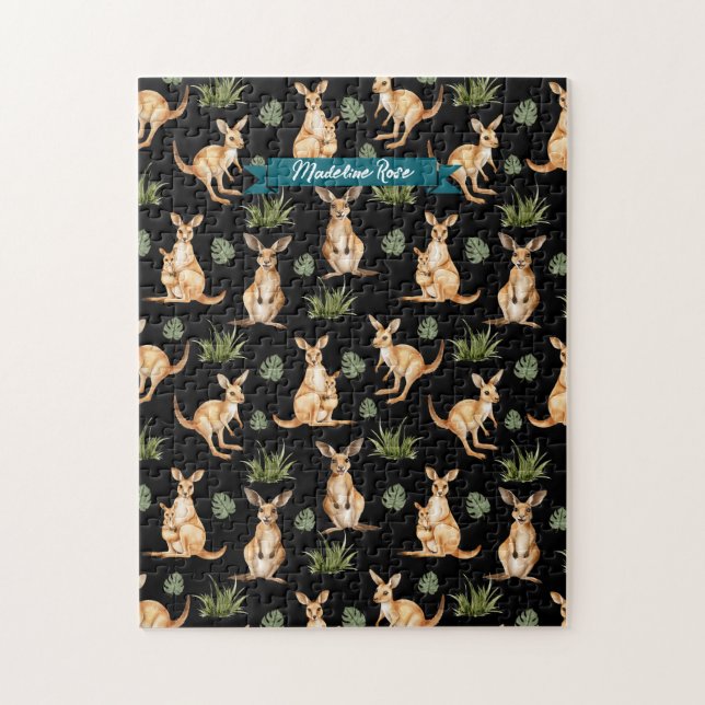 Niedliches Kangaroo Print Animal Lovers Wallaby Wi (Vertikal)