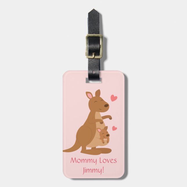 Niedliches Känguru-Baby Joey für Kinder Gepäckanhänger (Vorderseite vertikal)