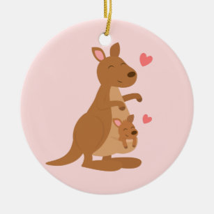 Niedliches Känguru-Baby Joey scherzt Raum-Dekor Keramik Ornament