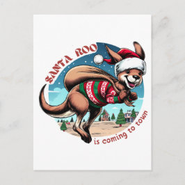 Niedliches Känguru wünscht Ihnen frohe Weihnachten Postkarte