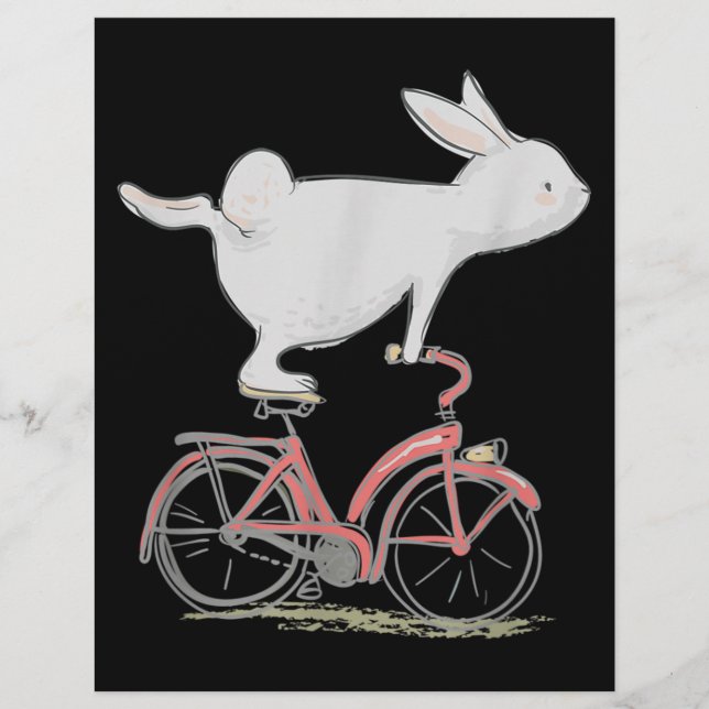 Niedliches Kaninchen auf dem Fahrrad Fahrrad Flyer (Vorne)