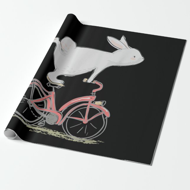 Niedliches Kaninchen auf dem Fahrrad Fahrrad Geschenkpapier (Ungerollt)