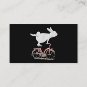 Niedliches Kaninchen auf dem Fahrrad Fahrrad Visitenkarte