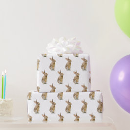 Niedliches Kaninchen auf Weiß Geschenkpapier