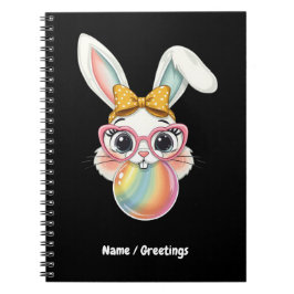 Niedliches Kaninchen Bunny Blowble Gum Happy Oster Notizblock