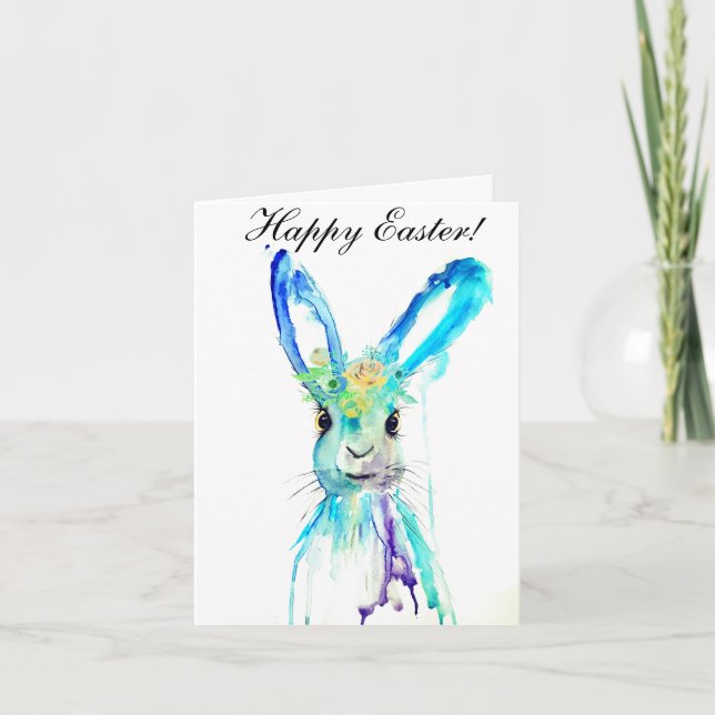 Niedliches Kaninchen Bunny Hare Ostergebirge Dankeskarte (Vorderseite)