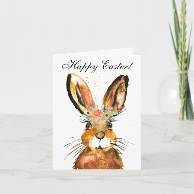 Niedliches Kaninchen Bunny Hare Ostergebirge Dankeskarte (Vorderseite)