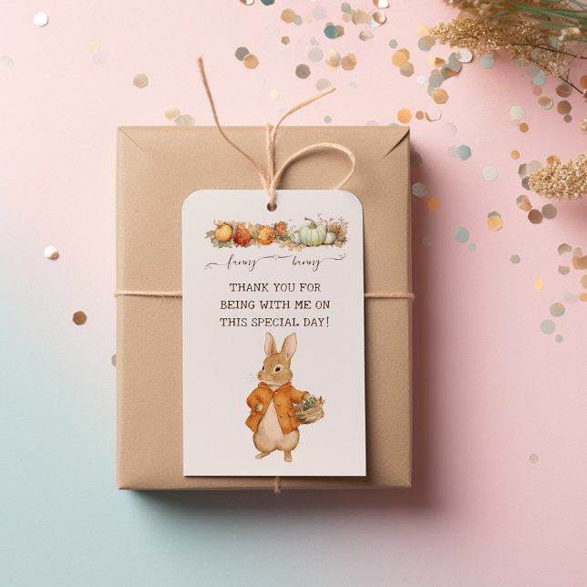 Niedliches Kaninchen Fall Geburtstag Geschenkanhänger (Von Creator hochgeladen)