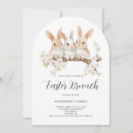 Niedliches Kaninchen Floral Osterfarben Brunch Einladung