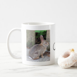 Niedliches Kaninchen-Foto Monogramm Kaffeetasse