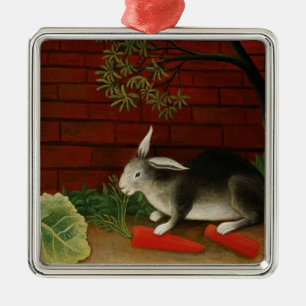 Niedliches Kaninchen (Haustier) (Henri Rousseau) Ornament Aus Metall