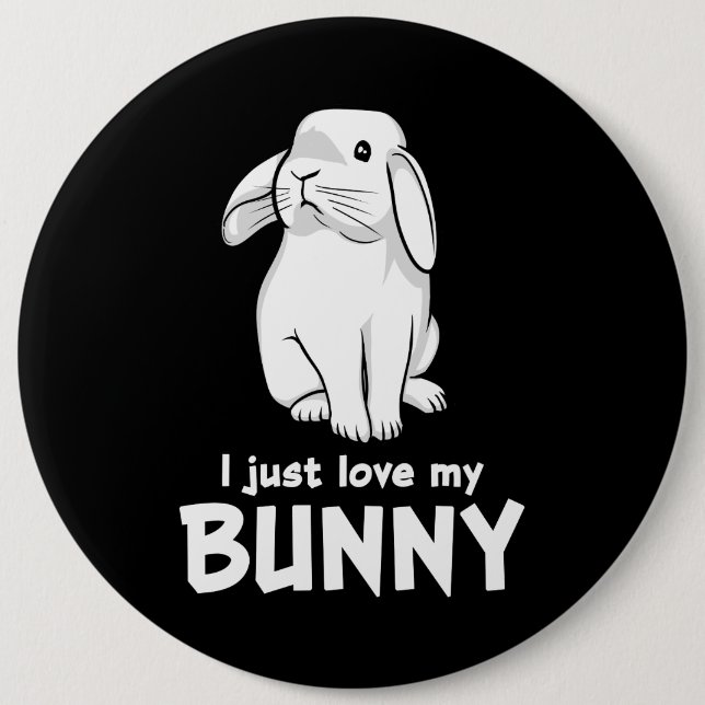 Niedliches Kaninchen I Nur Liebe mein Hasen Button (Vorderseite)