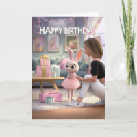Niedliches Kaninchen im rosa Kleid mit Geschenken 