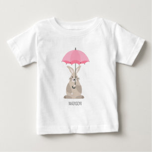 Niedliches Kaninchen mit individuelle Name Baby T-shirt
