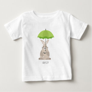 Niedliches Kaninchen mit individuelle Name Baby T-shirt