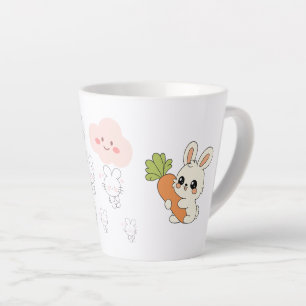 Niedliches Kaninchen mit Karotten-Kaffeetasse   Li Milchtasse