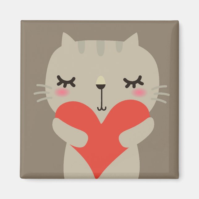 Niedliches Kaninchen mit Liebe Magnet (Vorne)