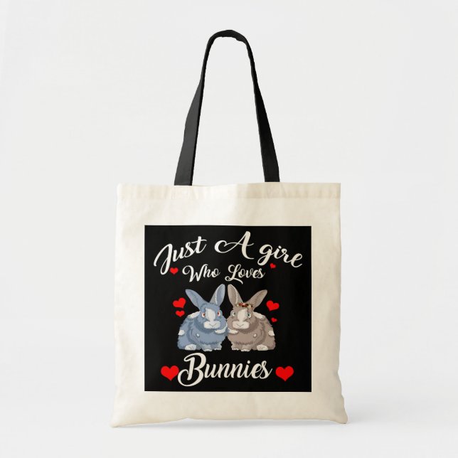 Niedliches Kaninchen nur ein Mädchen, das Bunnies  Tragetasche (Vorne)