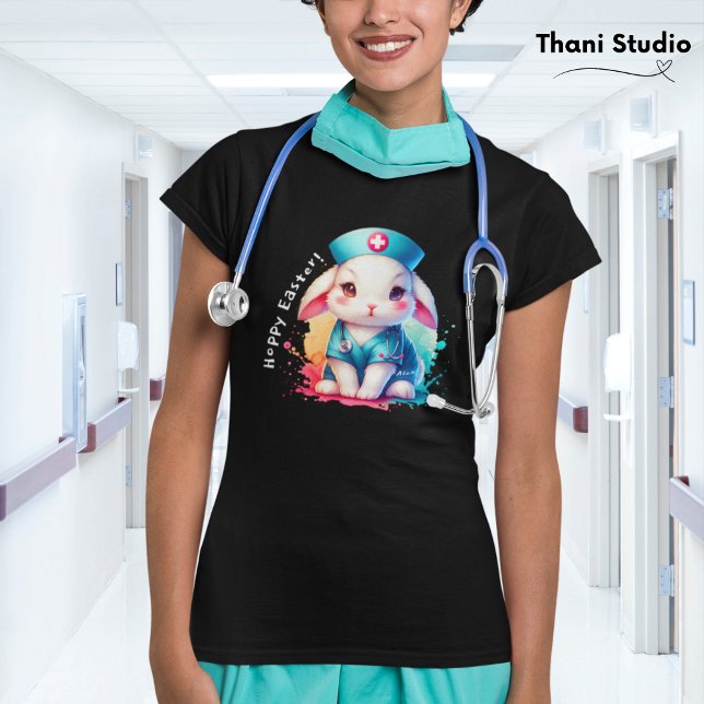 Niedliches Kaninchen Nurse Hoppy Ostern und Indivi T-Shirt (Von Creator hochgeladen)
