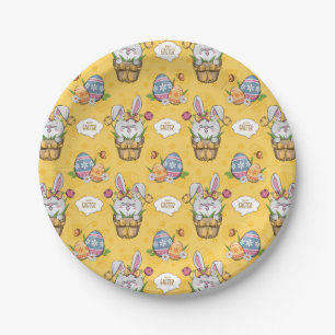 Niedliches Kaninchen Ostern Pappteller