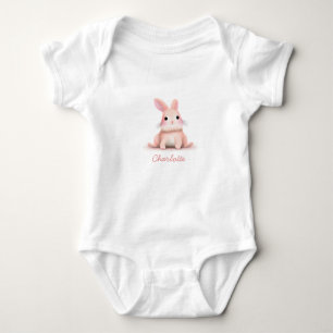 Niedliches Kaninchen Personalisierter Name Kinder Baby Strampler