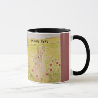 Niedliches Kaninchen, Wildblumen Tasse