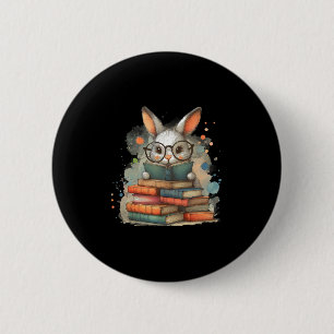 Niedliches Kaninchenbuch Ostern Geschenk Reading B Button