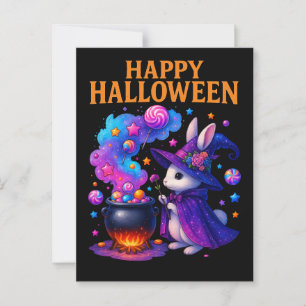 Niedliches KaninchenHalloween Postkarte