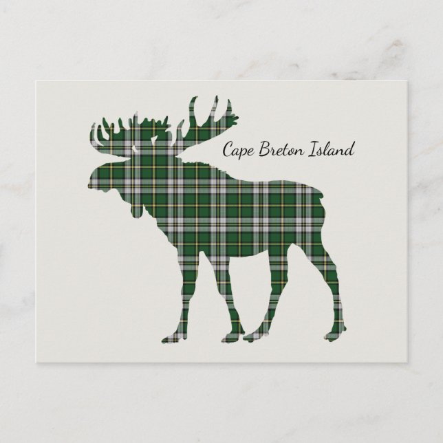 Niedliches Kap-Breton-Insel-Elchtartan-Postkarte Postkarte (Vorderseite)