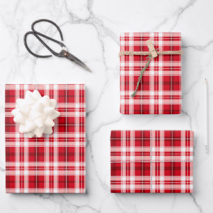 Niedliches kariertes Fliesenmuster Geschenkpapier Set