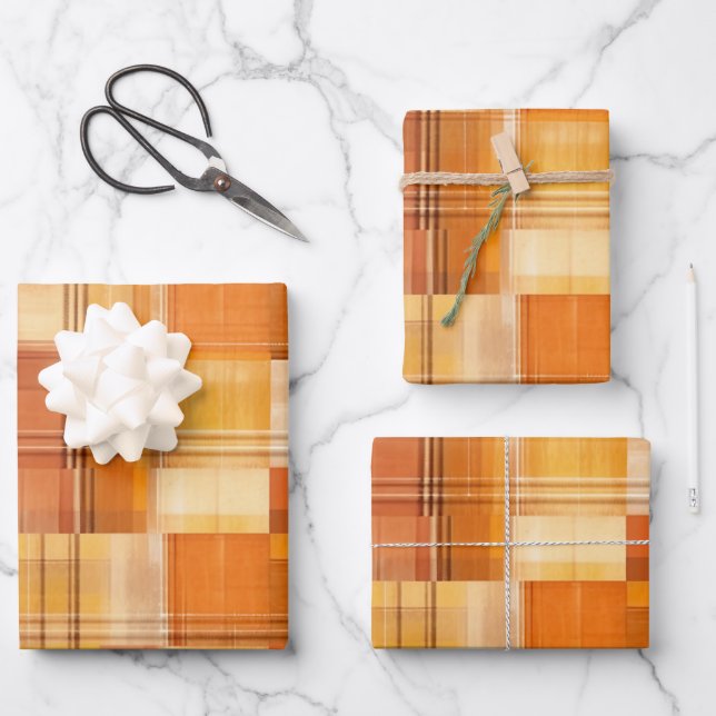 Niedliches kariertes Kachelmuster Geschenkpapier Set (Vorderseite)