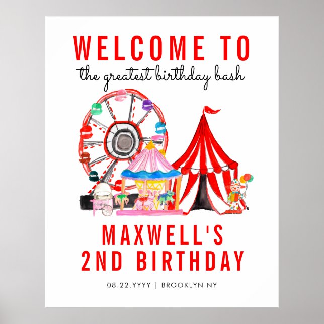 Niedliches Karneval Circus Festival Auf dem Progra Poster (Vorne)