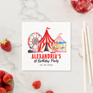Niedliches Karnevalfestival Kindergeburtstag Serviette
