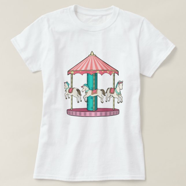 Niedliches Karussell T-Shirt (Design vorne)